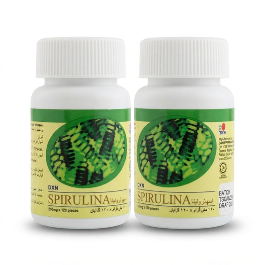DXN Spirulina 120 Tablets Natural Blue Green Algae Superfood Supplement for Immunity Energy Detox and Daily Nutrition