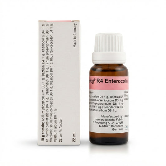 Dr. Reckeweg R4 Enterocolin Drops 22ml German Homeopathic Medicine for Diarrhea, Loose Motions and Digestive Disorders