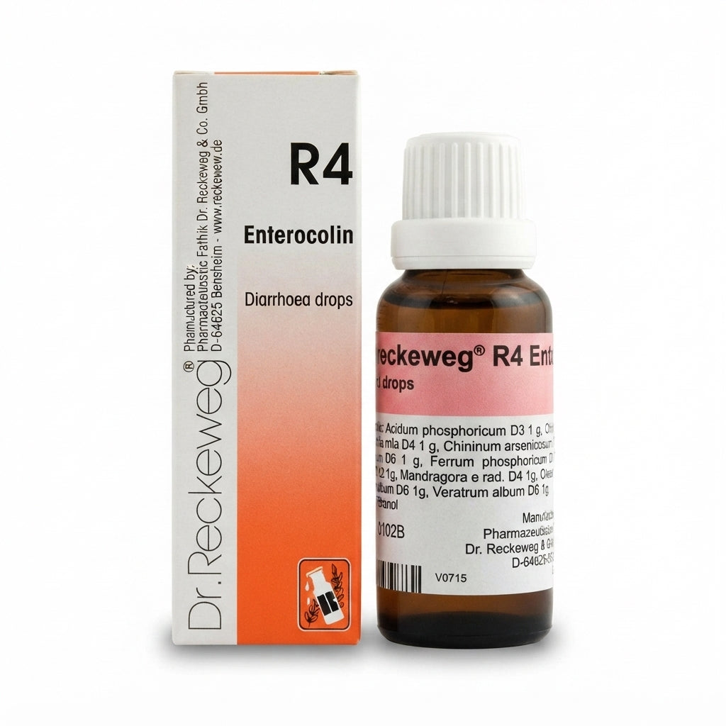Dr. Reckeweg R4 Enterocolin Drops 22ml German Homeopathic Medicine for Diarrhea, Loose Motions and Digestive Disorders