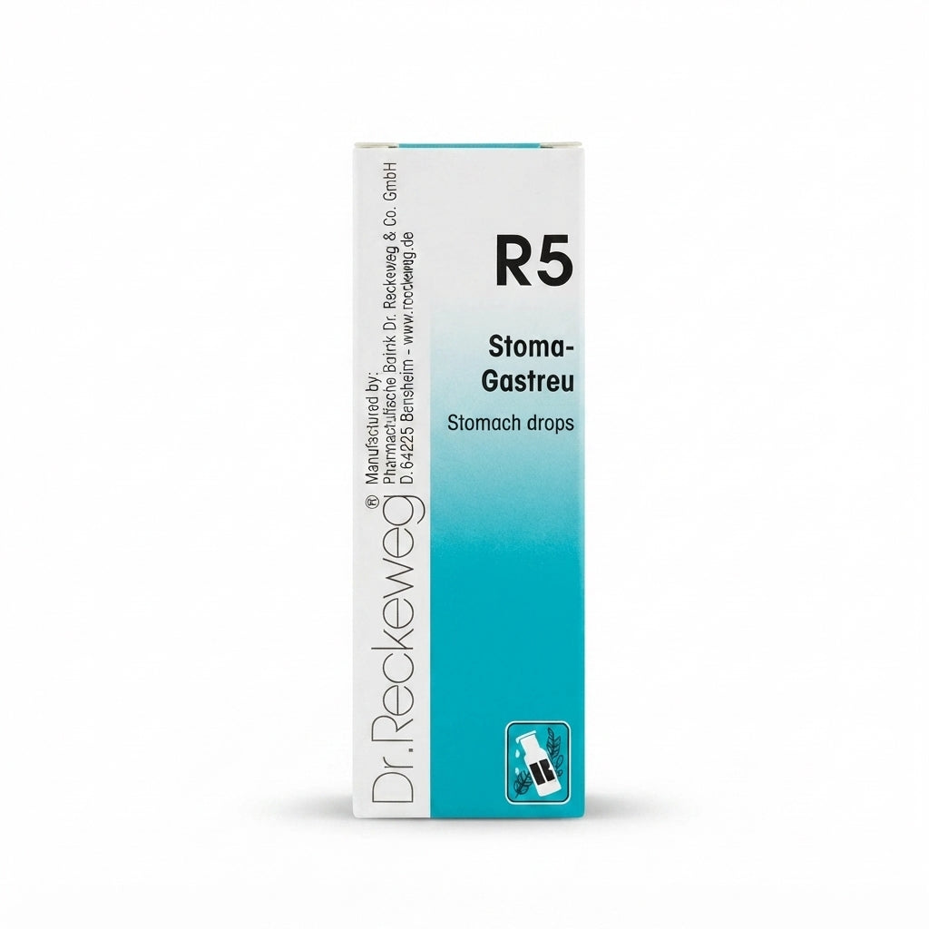 Dr. Reckeweg R5 Stoma-Gastreu homeopathic stomach drops packaging 22ml imported from Germany